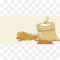 面粉小麦食品食物饮食卡通背景