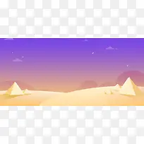 卡通沙漠金字塔banner背景
