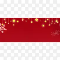梦幻圣诞节五角星红色banner