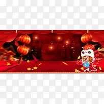 新年年货节红灯笼banner