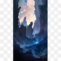 深山插画H5背景