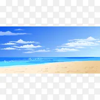 蓝色海滩背景