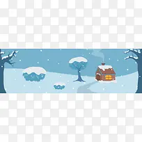 二十四节气大雪淡蓝色文艺唯美节气banner