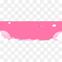 卡通红色梦幻小清新简约PSD分层banner