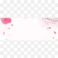 桃花节简约花瓣桃树白色banner