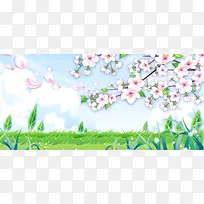 春天桃花背景