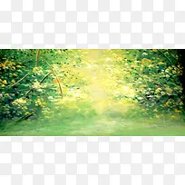 清新水彩手绘banner