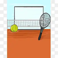 网球特训培训招生宣传海报背景素材