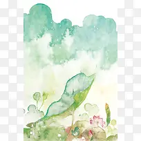 手绘插画海报背景