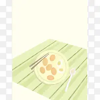 插画小清新美食中餐土鸡蛋