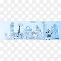 时尚手绘建筑