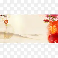 中国风水墨春节背景素材海报