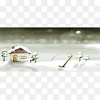 下雪童话梦幻背景
