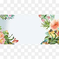 手绘清新春装海报背景模板