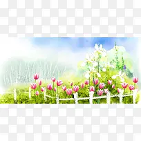 春姿盎然春季背景