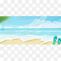 海滩全屏海报banner