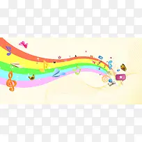 卡通音乐乐符banner
