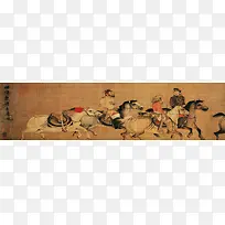 古画骑马 背景图 淘宝 banner