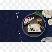 卡通日式风味寿司