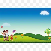 卡通小清新展板背景