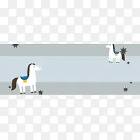 母婴促销季卡通扁平灰色banner