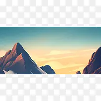 手绘山林风景旅游背景