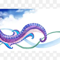 简约卡通波浪少儿背景素材