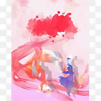 水袖芭蕾海报背景模板