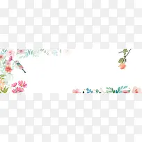 清新手绘花鸟banner