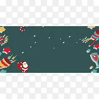 圣诞卡通绿色淘宝海报banner背景