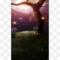 梦幻月下树
