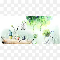 卡通动漫花园背景图