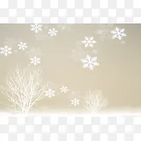 棕色质感雪花雪景海报背景模板