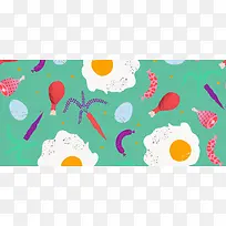 卡通童趣荷包蛋banner