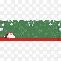 圣诞节卡通雪花绿色banner