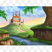 格林童话卡通小屋背景