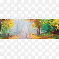 七彩枫树林背景图