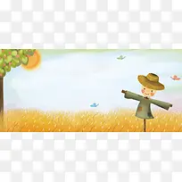 秋季新品卡通童趣手绘banner