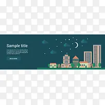 卡通城市背景banner