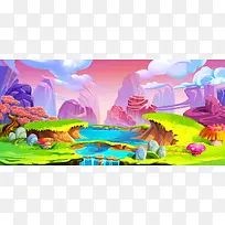 手绘卡通画背景