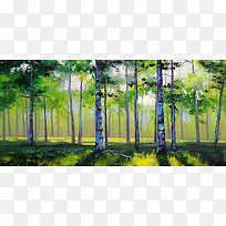 油画树林