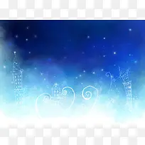 蓝色手绘星空背景