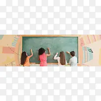 儿童开学季主题海报banner背景