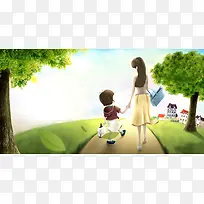 母亲节创意温馨海报背景图