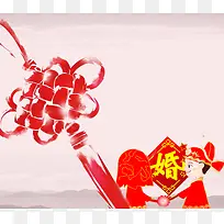 浪漫中国结中式婚礼背景