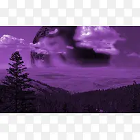 紫色魔幻天空背景