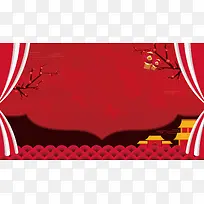 红色帘幕背景素材