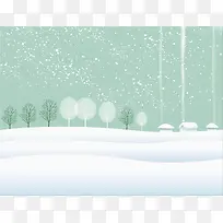 手绘雪插画背景素材