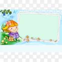 卡通女孩海报背景模板