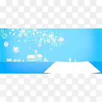 学生教育漫画背景banner